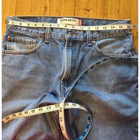 Levis 505 Mens Regular Fit Jeans W33 L30 100% Cotton Denim Blue Classic - Picture 7 of 8